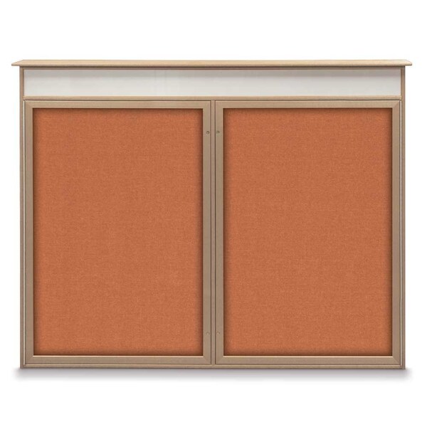 United Visual Products Single Door Enclosed Indoor Letterboard UV1125-BRONZE-BURGUNVL - main